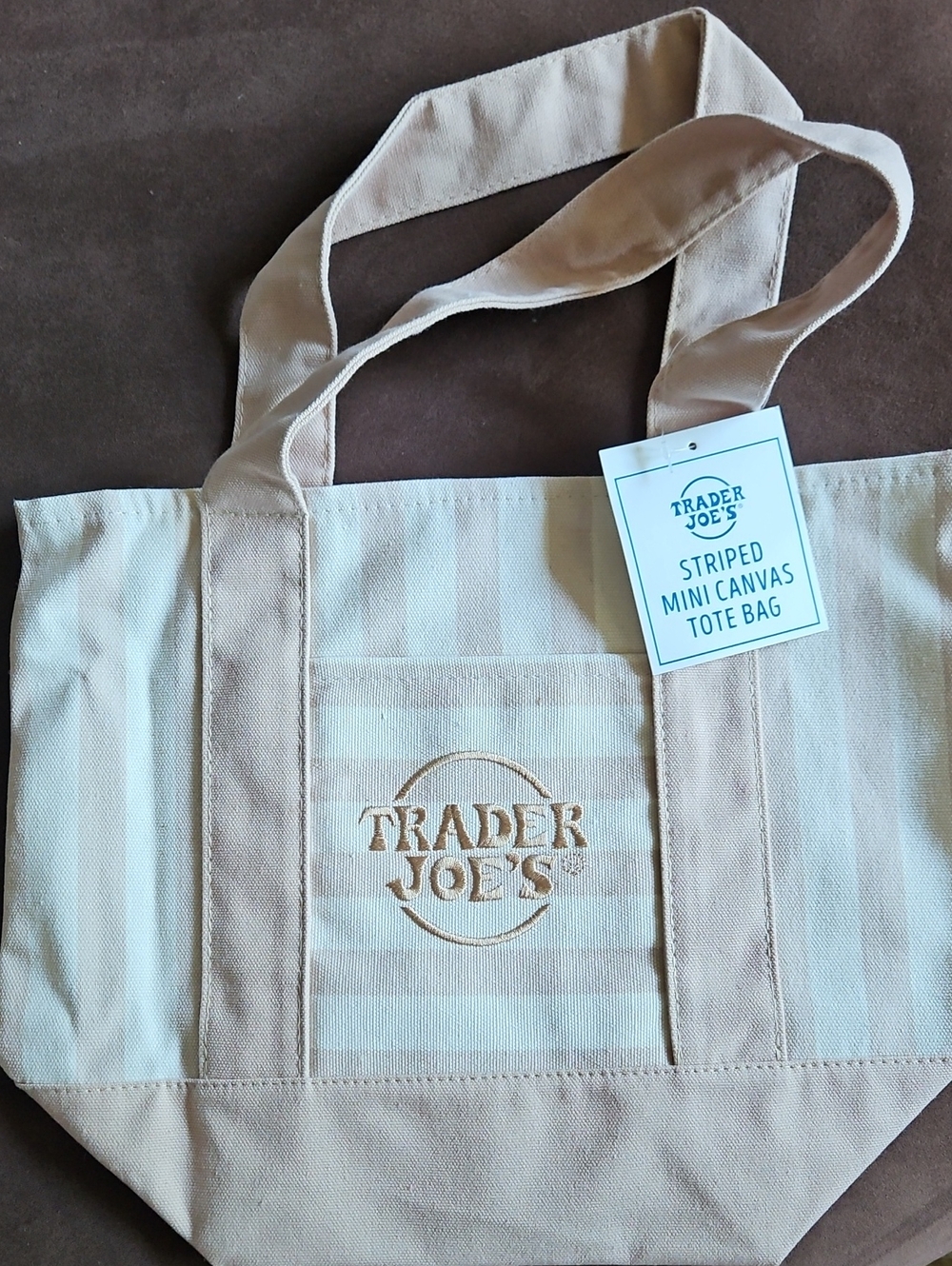 Trader Joes Limited Edition Striped Canvas Bag. NWT.